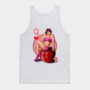 Queen of Hearts Pin Up Game Card Tank Top